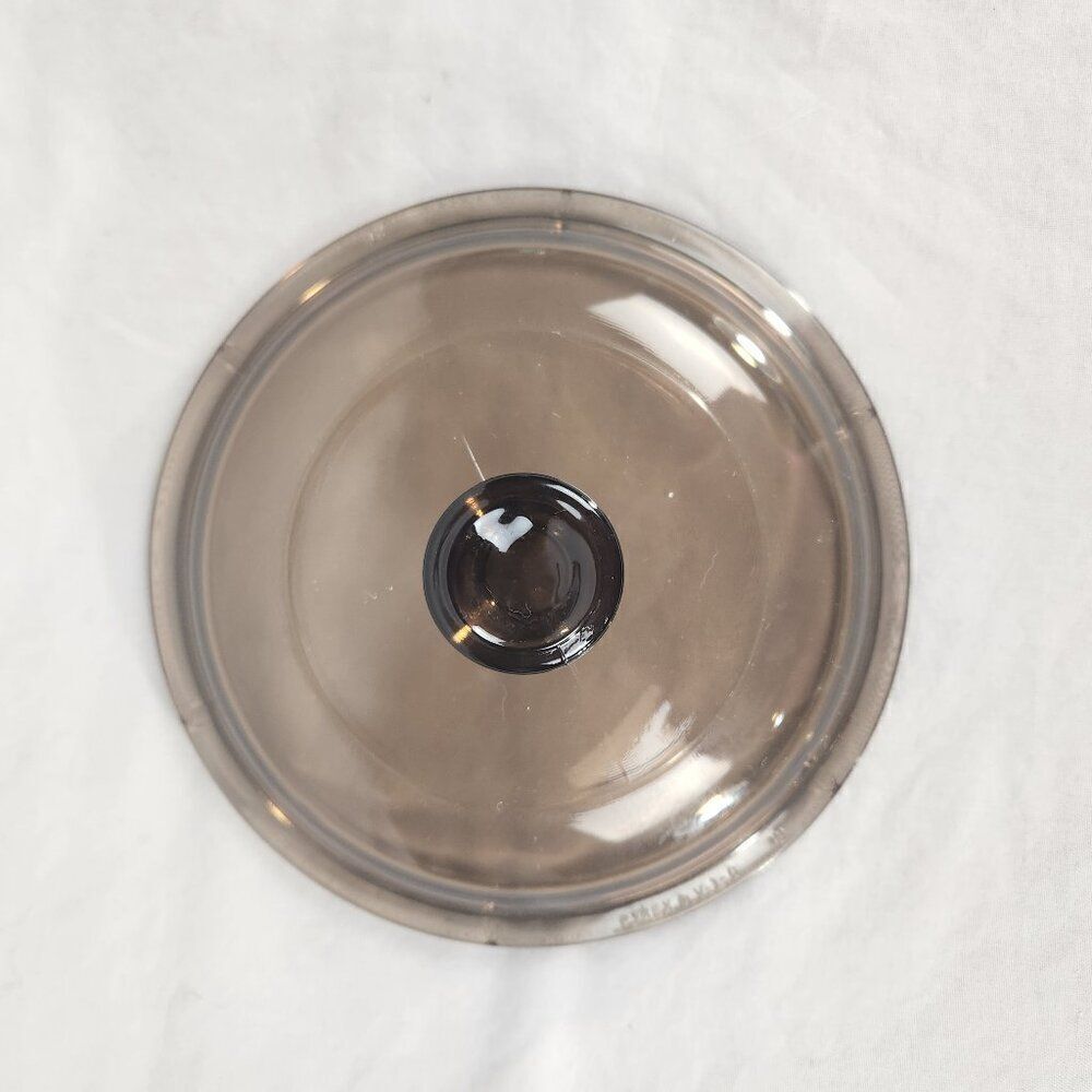 Pyrex Corning Ware Visions V-1-C Brown Amber Glass Replacement Lid 6 3/8" V1C
